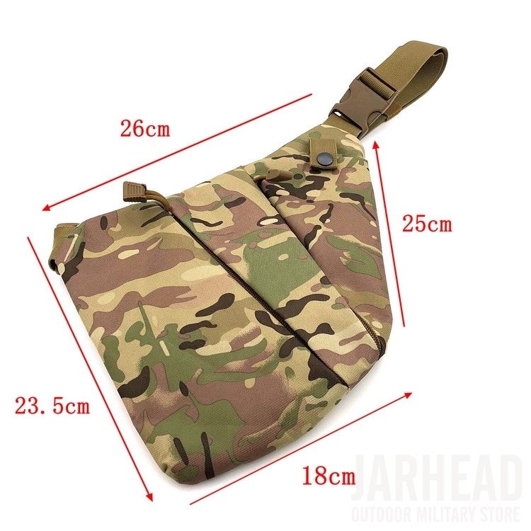 Bolsa de almacenamiento táctica oculta multifuncional para hombre, bolso de hombro de nailon para izquierda y derecha, antirrobo, para caza