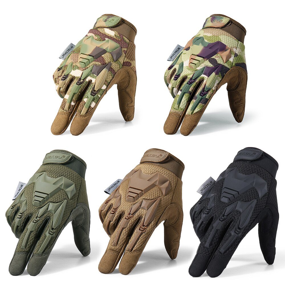 Guantes militares tácticos para Paintball, Airsoft, combate, goma para bicicleta, antideslizantes, dedo completo