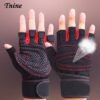 red gym gloves