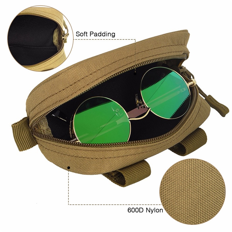 Molle-funda de transporte táctica para gafas, estuche de gafas de sol portátil, resistente al agua, a prueba de golpes