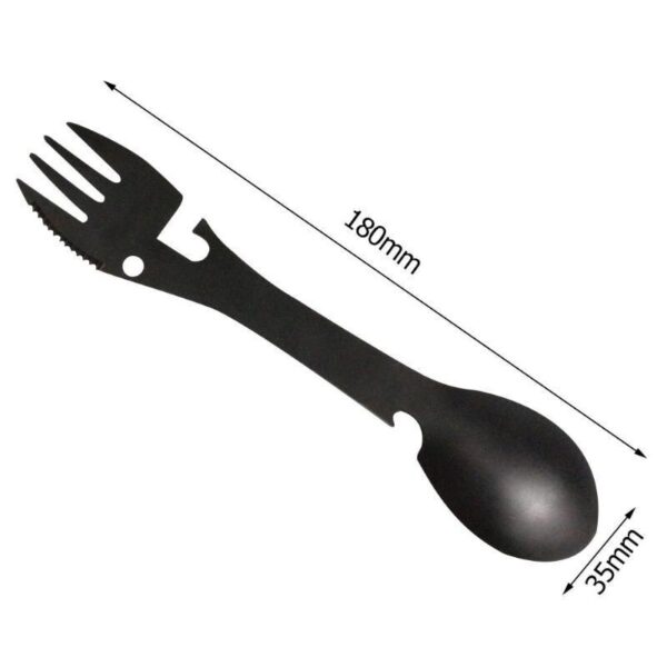 Herramientas outdoor 5 en 1 Kit EDC multifuncional tenedor cuchillo cuchara Botella/abrelatas - Imagen 2