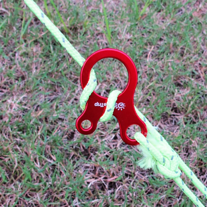 Mosquetón para exteriores, cuerda rápida de 3 agujeros, herramienta para anudar, hebilla de ajuste de tienda, hebilla de caracol, cuerda de viento, gancho de apriete antideslizante EDC TXTB1