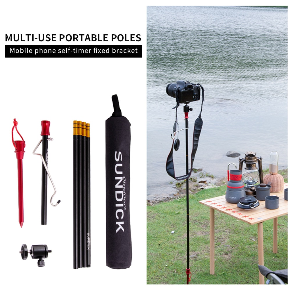 SUNDICK-Lámpara plegable multifuncional para acampada, caza y senderismo, poste de pesca portátil de aleación de aluminio, Fixi SUNDICK-Lámpara plegable multifuncional para acampada, caza y senderismo, poste de pesca portátil de aleación de aluminio, Fixi