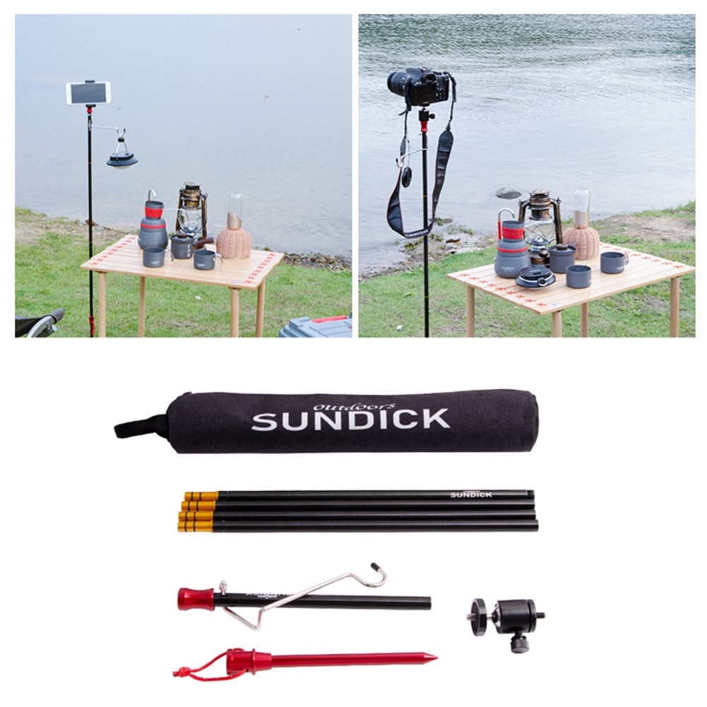 SUNDICK-Lámpara plegable multifuncional para acampada, caza y senderismo, poste de pesca portátil de aleación de aluminio, Fixi SUNDICK-Lámpara plegable multifuncional para acampada, caza y senderismo, poste de pesca portátil de aleación de aluminio, Fixi