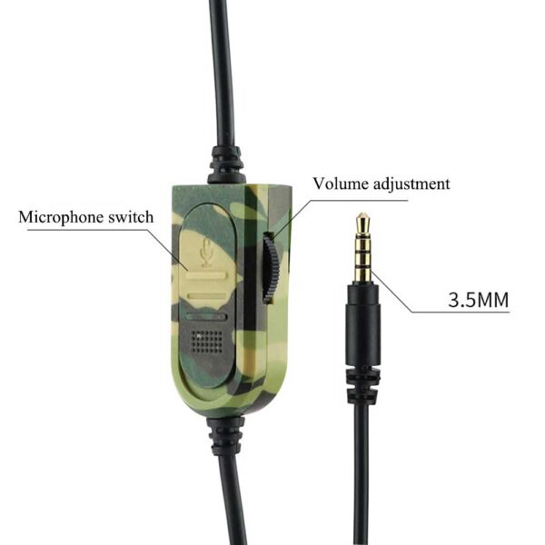 Auricular PS4 aplicable, camuflaje, 3,5mm, micrófono de Sonido envolvente estéreo para juegos, instrucciones y Accesorios de camuflaje - Imagen 4