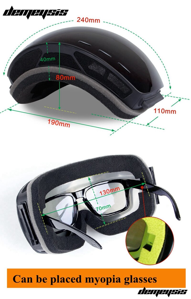 Gafas de esquí capa UV400 Anti-fog esquí grande máscara gafas de sol esquí hombres mujeres Snowboard