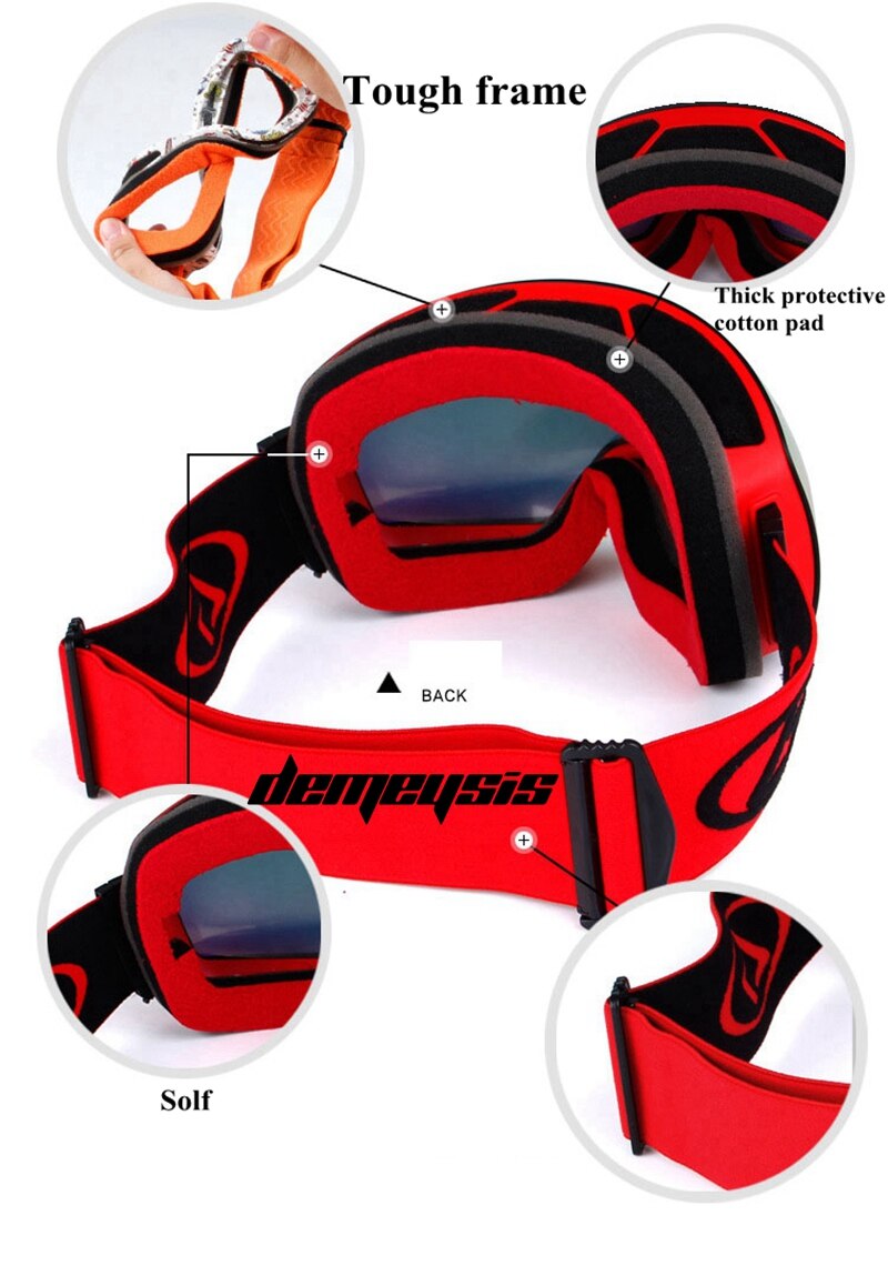 Gafas de esquí capa UV400 Anti-fog esquí grande máscara gafas de sol esquí hombres mujeres Snowboard