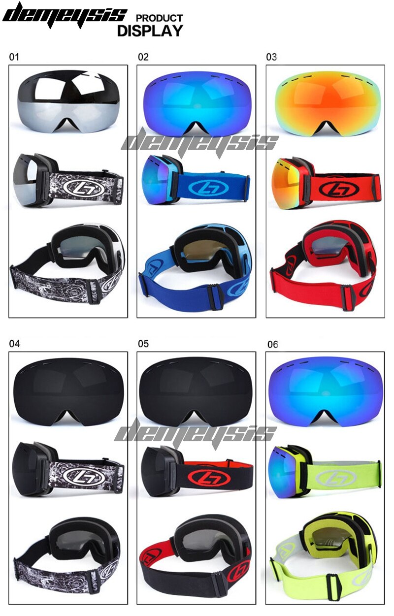 Gafas de esquí capa UV400 Anti-fog esquí grande máscara gafas de sol esquí hombres mujeres Snowboard