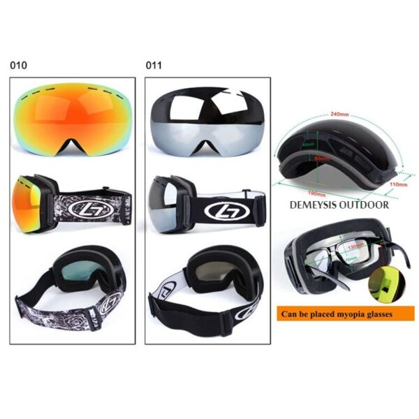 Gafas de esquí capa UV400 Anti-fog esquí grande máscara gafas de sol esquí unisex Snowboard - Imagen 6