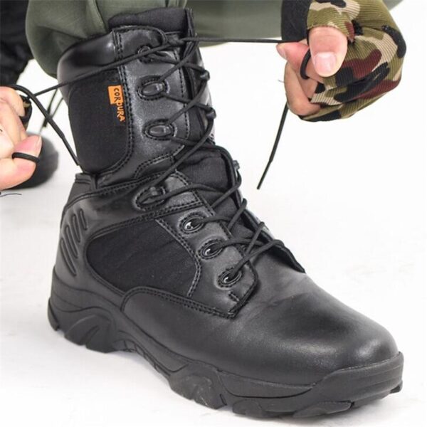 Botas militares de combate delta para hombre, botas tácticas para desierto de fuerza especial, de calidad para exteriores, para invierno/otoño - Imagen 3