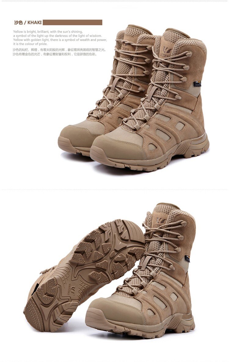 PAVEHAWK Shoes Men Sneakers Leather Waterproof Army Tactical Military Boots Outdoor Sport Desert Climbing Trekking Hiking Shoes