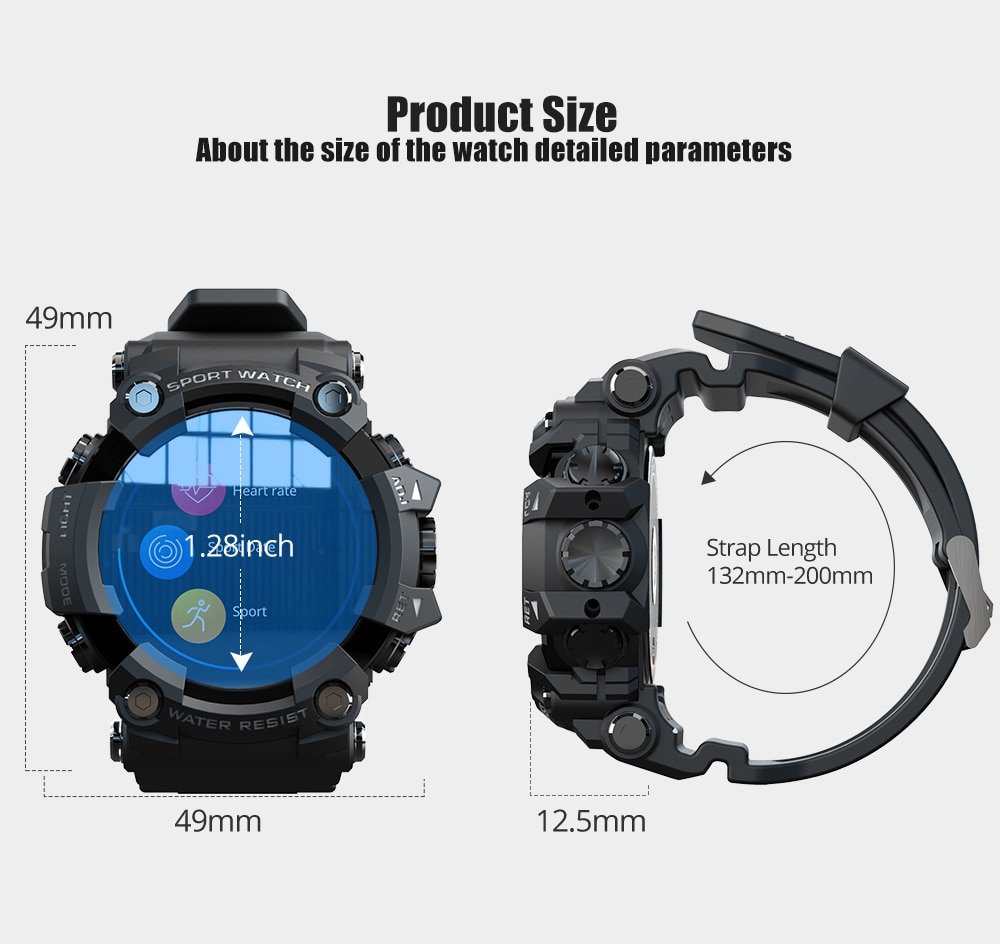 Reloj deportivo inteligente Monitor de ritmo cardíaco Smartwatch Android ios