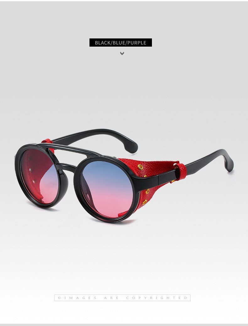 Steampunk Vintage rojo senderismo gafas de sol hombres Punk redondo Retro gafas de sol de mujer 2020 gafas de los hombres de estilo gótico tonos UV400