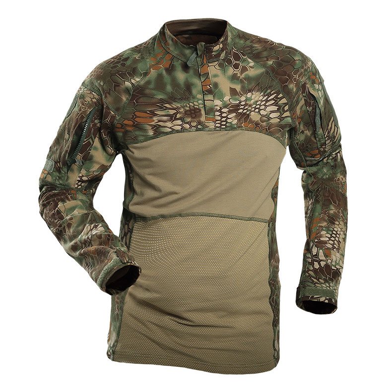 Militar para hombre camuflaje táctico Camiseta de manga larga de algodón transpirable combate Rana camisa hombres entrenamiento camisas
