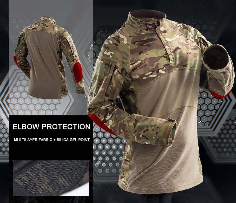 Camiseta de manga larga de algodón transpirable combate Militar para hombre  camuflaje táctico – Tienda Online