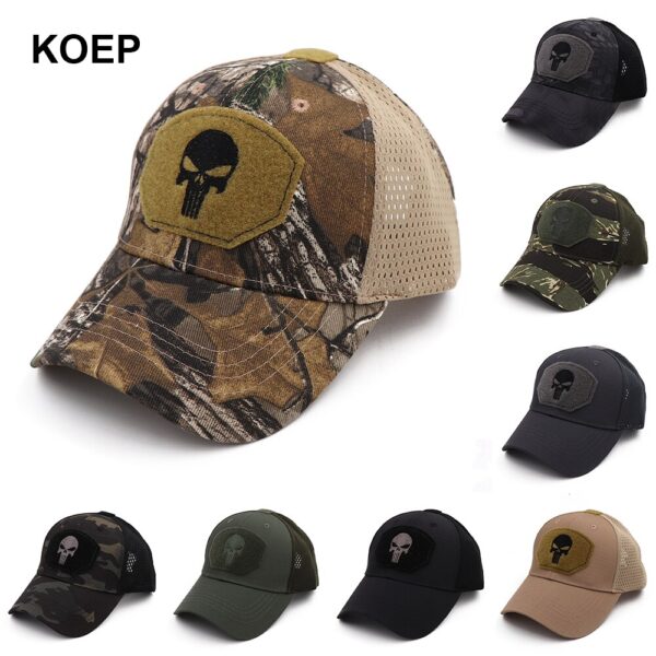 Gorra Jockey diseño camuflaje Punisher Airsoft