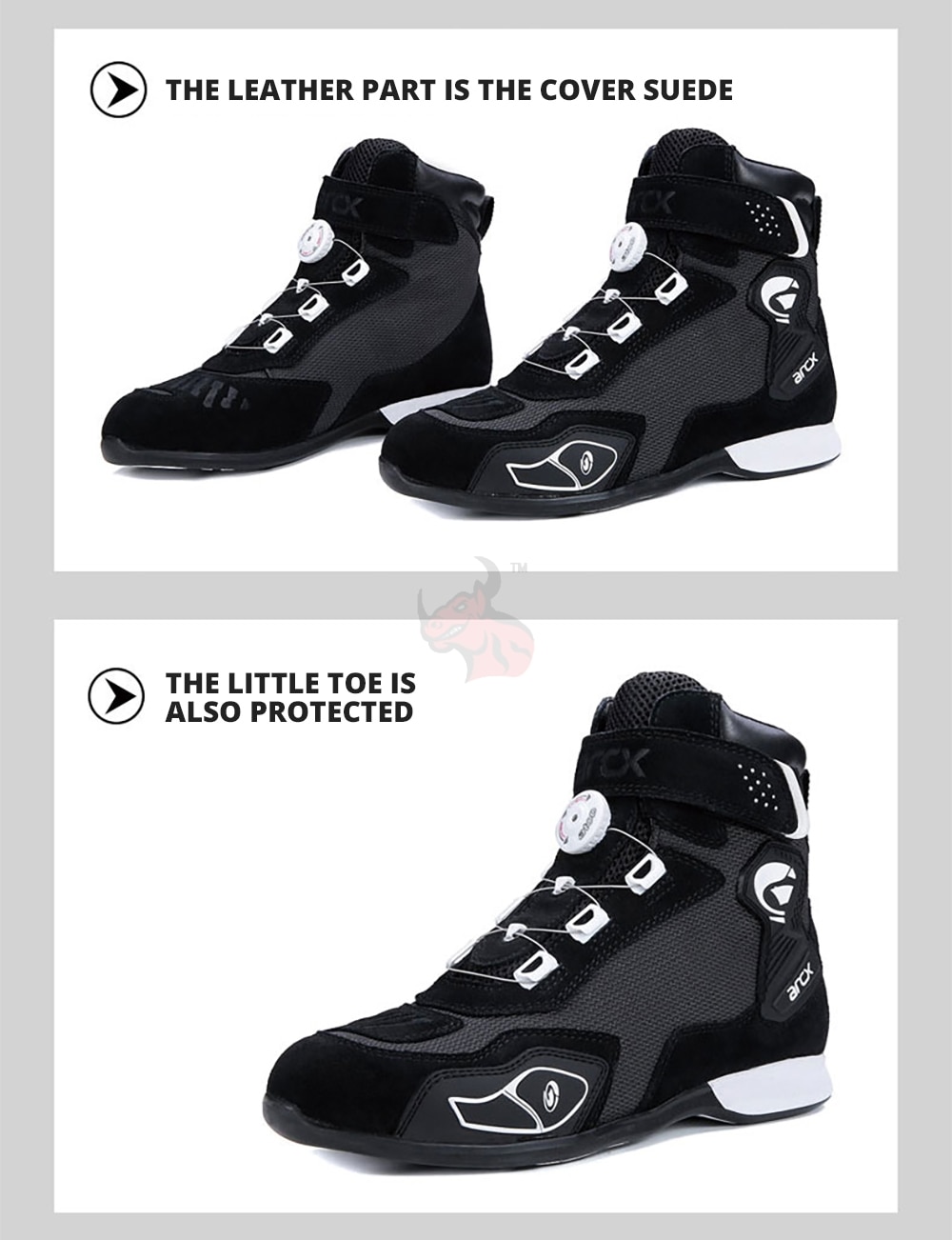 ARCX-Botas De Moto transpirables para hombre, zapatos De Moto, Chopper, Cruiser, Touring, botines, color negro