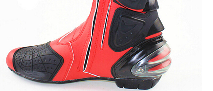 Botas de moto de cuero de microfibra para hombre, botines de Motocross hasta la rodilla para carreras de velocidad Botas de moto de cuero de microfibra para hombre, botines de Motocross hasta la rodilla para carreras de velocidad