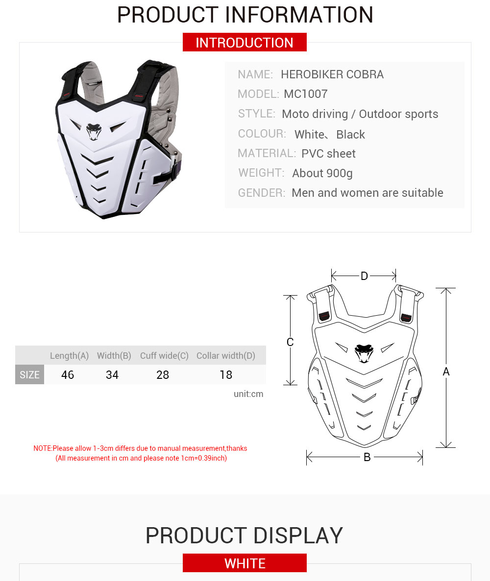 HEROBIKER-armadura de carrocería de motocicleta, Chaleco de Moto de Motocross, Protector de pecho trasero, equipo de protección para bicicleta todoterreno