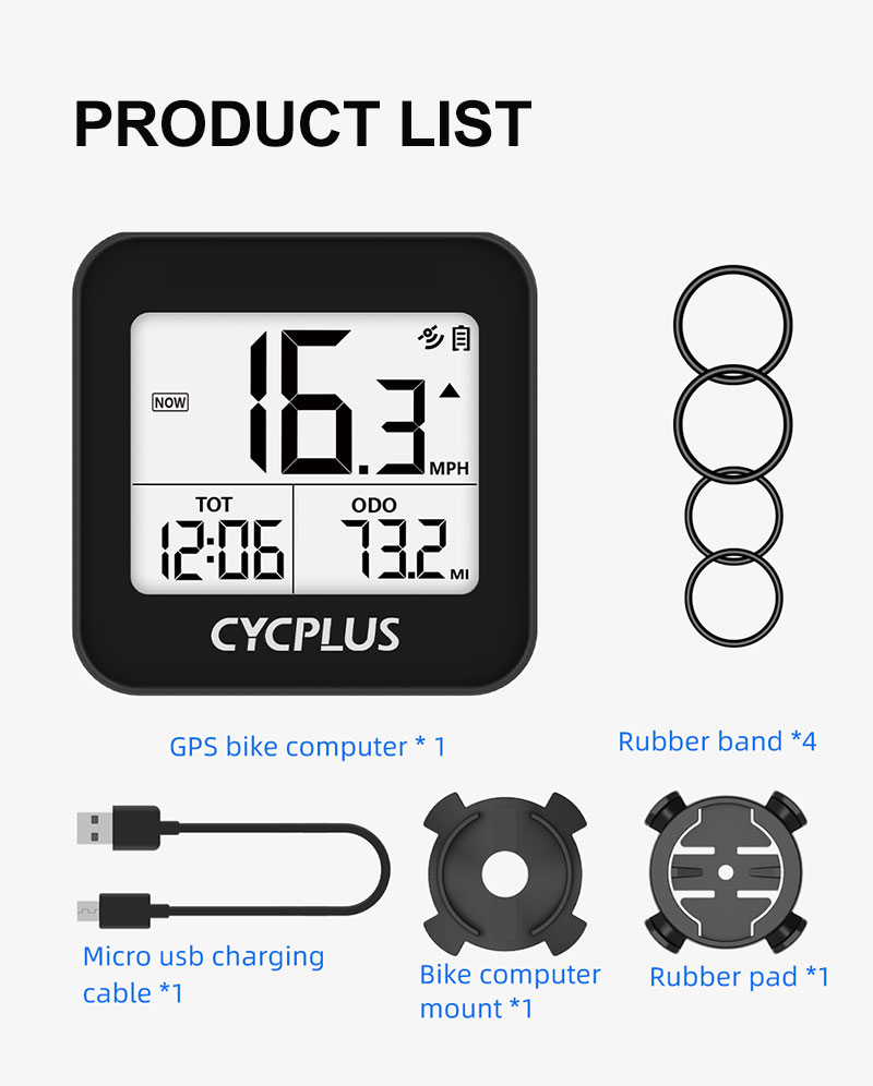 CYCPLUS-ordenador para bicicleta con GPS, velocímetro inalámbrico, accesorios para bicicleta, resistente al agua, odómetro