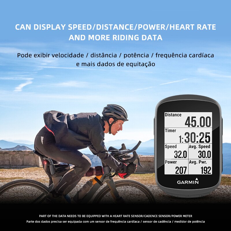GARMIN-ordenador GPS para bicicleta, velocímetro inalámbrico con ANT +, versión aerodinámica, odómetro, portugués, EDGE 130 - Imagen 5