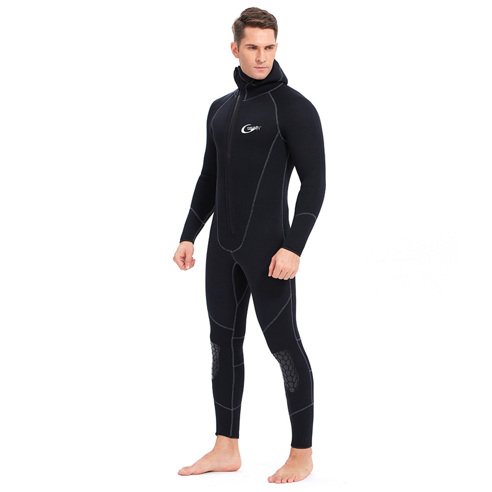 Yonsub-traje de neopreno Unisex para hombre y mujer, traje de buceo con capucha de 3mm, para esnórquel, natación, pesca