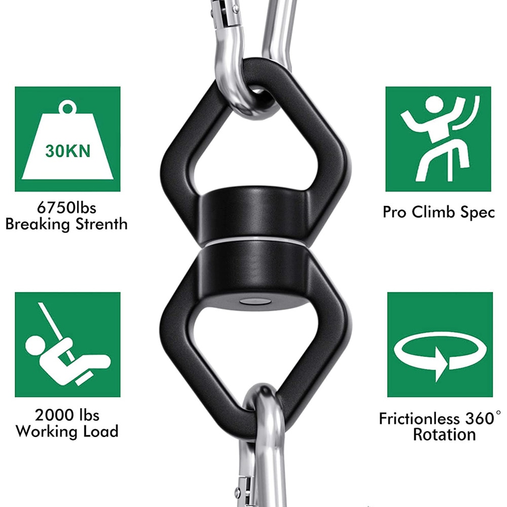 Conector de Rotor giratorio de oscilación de roca al aire libre, dispositivo rotacional más seguro, rueda Universal en forma de 8 para escalada, rescate de rappel en roca