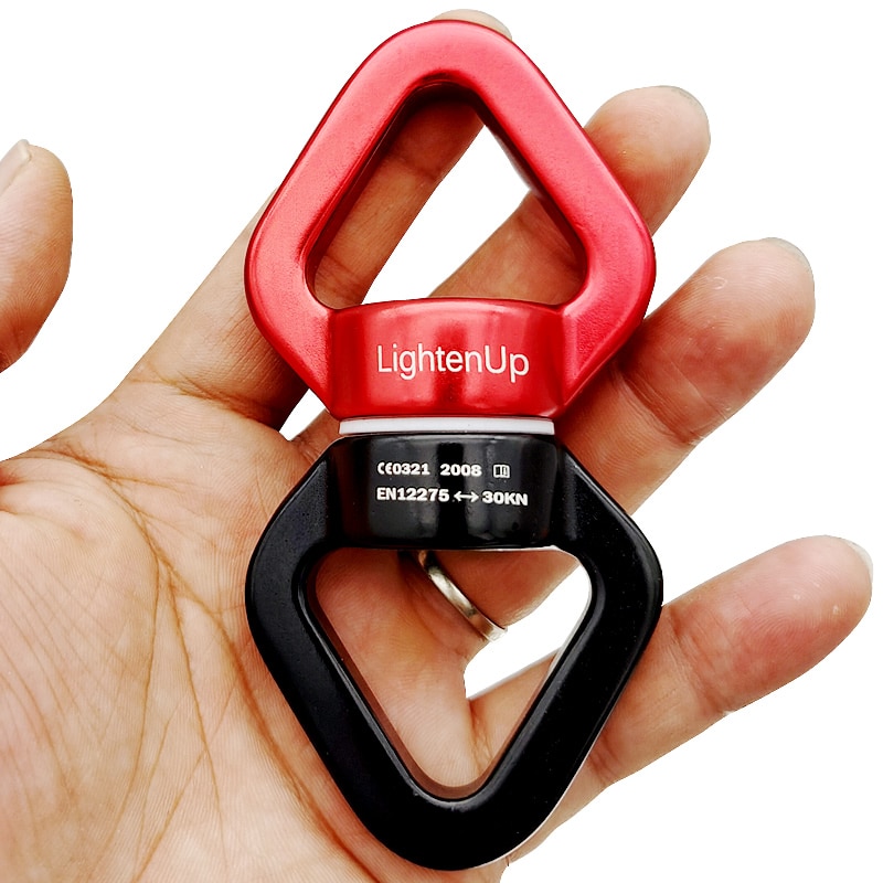 Conector de Rotor giratorio de oscilación de roca al aire libre, dispositivo rotacional más seguro, rueda Universal en forma de 8 para escalada, rescate de rappel en roca