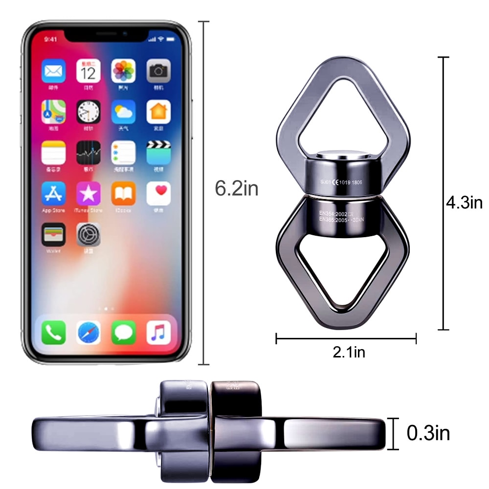 Conector de Rotor giratorio de oscilación de roca al aire libre, dispositivo rotacional más seguro, rueda Universal en forma de 8 para escalada, rescate de rappel en roca