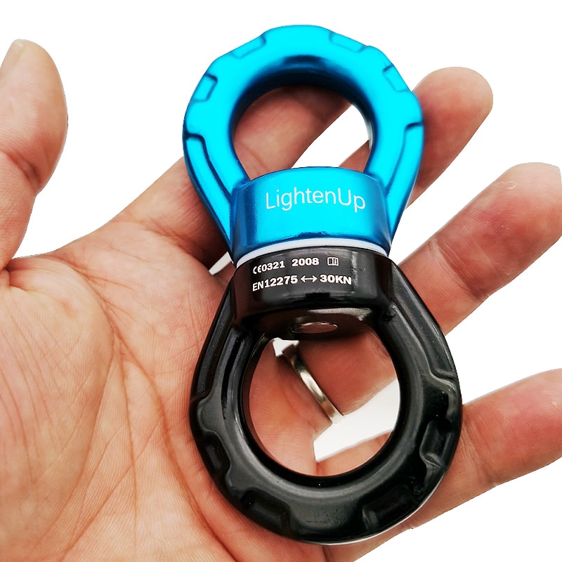 Conector de Rotor giratorio de oscilación de roca al aire libre, dispositivo rotacional más seguro, rueda Universal en forma de 8 para escalada, rescate de rappel en roca
