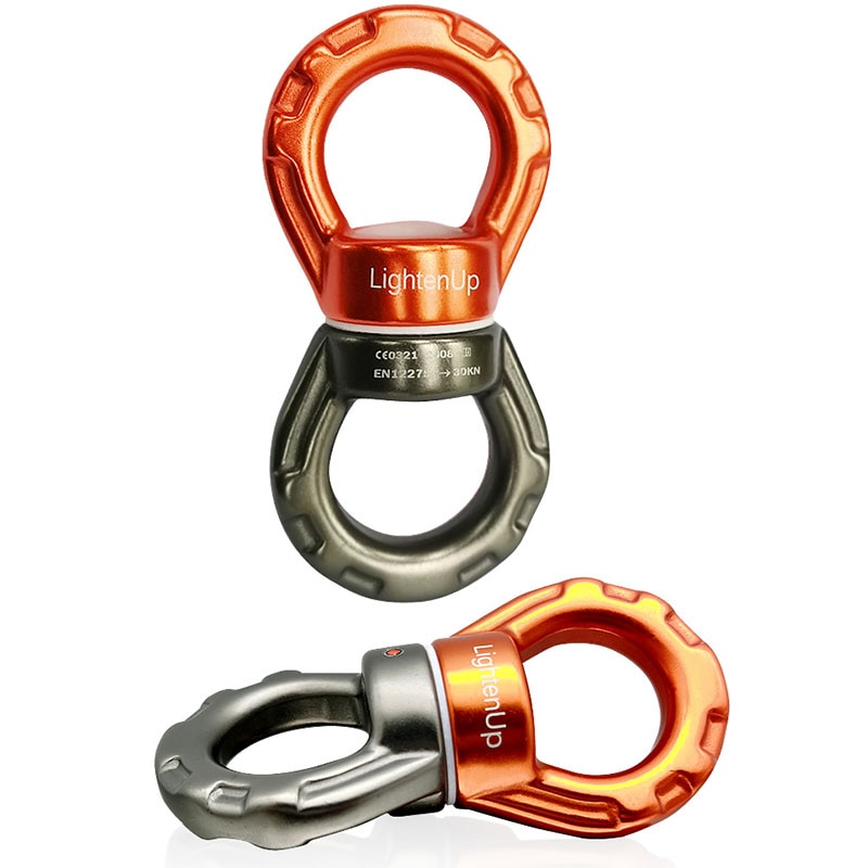 Conector de Rotor giratorio de oscilación de roca al aire libre, dispositivo rotacional más seguro, rueda Universal en forma de 8 para escalada, rescate de rappel en roca