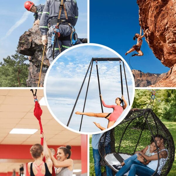 Conector de Rotor giratorio de oscilación de roca al aire libre,  rotacional más seguro, rueda Universal en forma de 8 escalada, rescate rappel en roca - Imagen 6