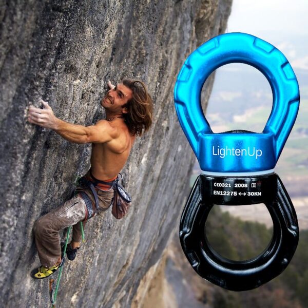 Conector de Rotor giratorio de oscilación de roca al aire libre,  rotacional más seguro, rueda Universal en forma de 8 escalada, rescate rappel en roca