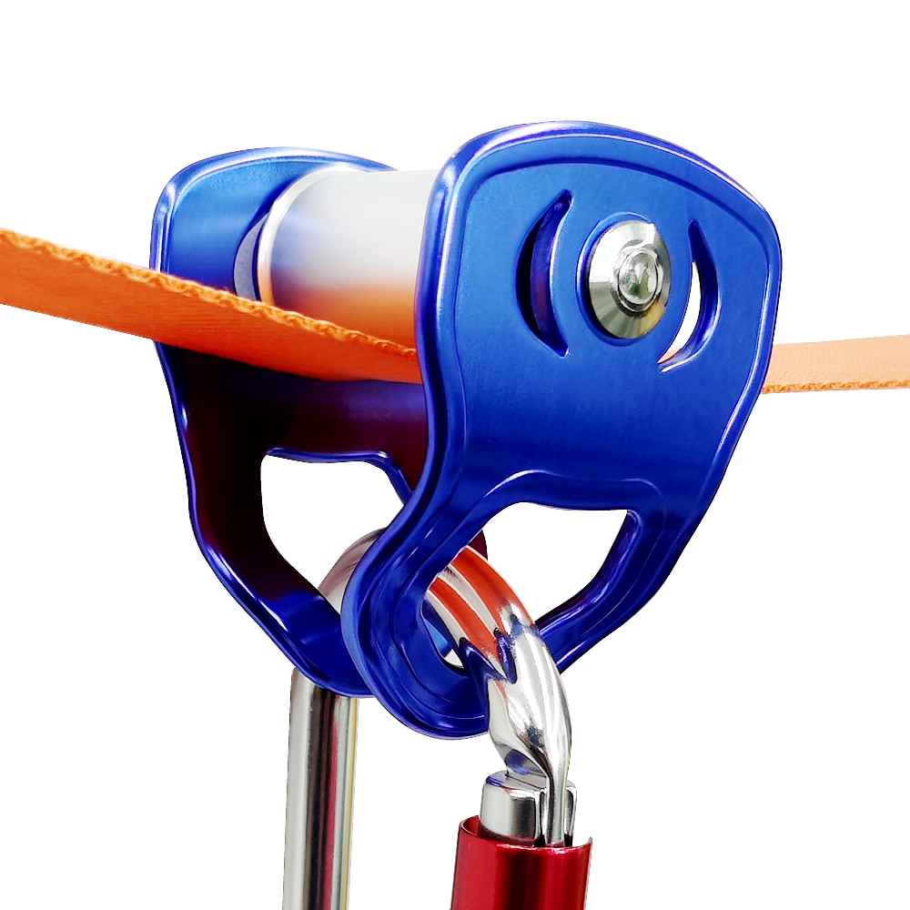 Polea deslizante Ninja para deslizamiento de niños, con mosquetón, obstáculos Ninja Warrior, para patio trasero, gran oferta