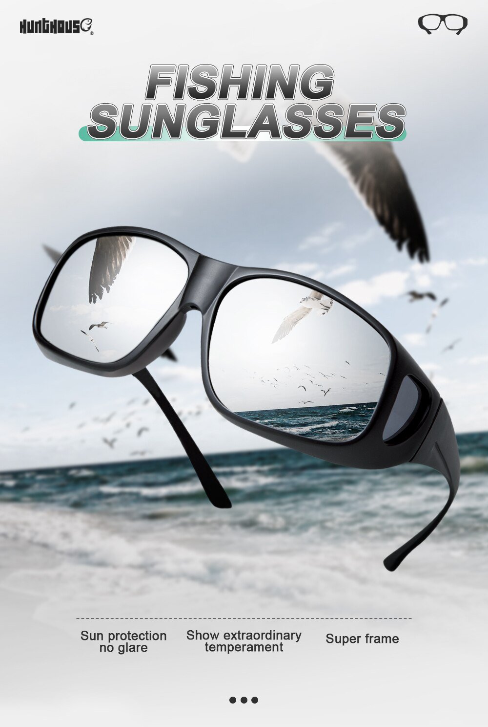 Hunthouse-gafas polarizadas de pesca para hombre y mujer, lentes de sol para deportes al aire libre, acampada, senderismo, conducción, ciclismo, tienda oficial
