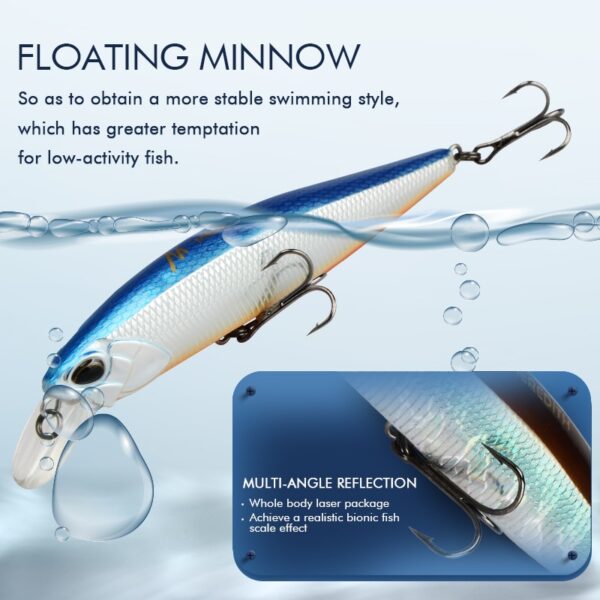 MRERDITH-señuelo iscas de señuelos pesca JERK MINNOW 100F 14g, Wobbler flotante, 24 colores, cebo duro, calidad profesional Depth0.8-1,0m isca artificial frete gratis black minnow - Imagen 5
