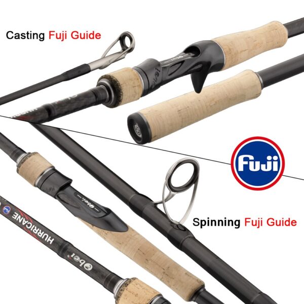 Obei-caña de pescar Spinning HURRICANE 1,8/2,1/2,4/2,7 m, Fuji o TS Guide, Baitcasting de viaje para caña de pescar, M/ML/MH/H - Imagen 4
