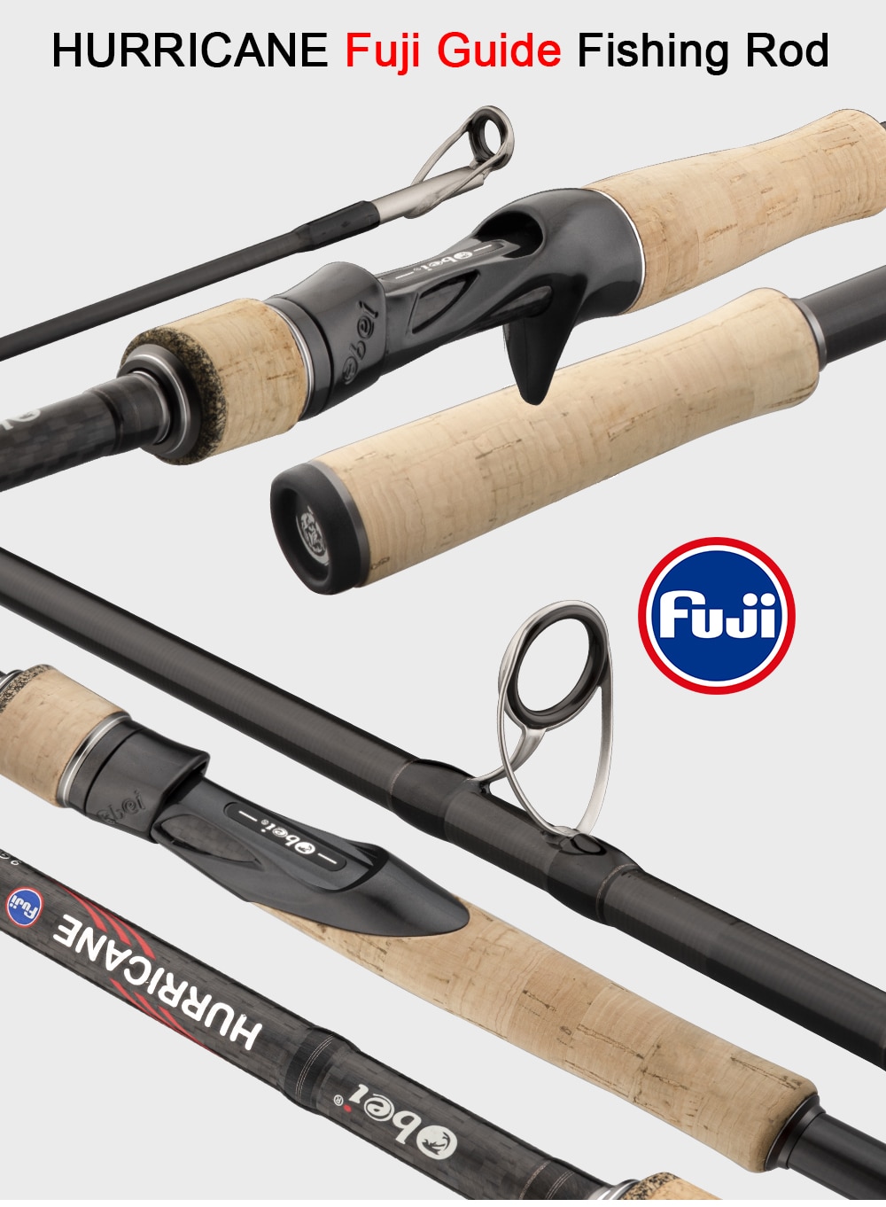 Obei-caña de pescar Spinning HURRICANE 1,8/2,1/2,4/2,7 m, Fuji o TS Guide, Baitcasting de viaje para caña de pescar, M/ML/MH/H Obei-caña de pescar Spinning HURRICANE 1,8/2,1/2,4/2,7 m, Fuji o TS Guide, Baitcasting de viaje para caña de pescar, M/ML/MH/H