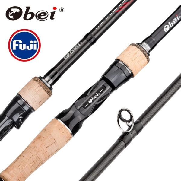 Obei-caña de pescar Spinning HURRICANE 1,8/2,1/2,4/2,7 m, Fuji o TS Guide, Baitcasting de viaje para caña de pescar, M/ML/MH/H