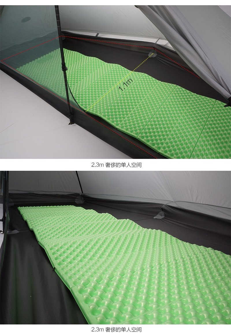 3F UL GEAR-Tienda de campaña LanShan 1 pro para exteriores, tolda ultraliviana profesional de 3 estaciones, carpa de silicona en ambos lados, material de nailon 20D, capacidad para 1 persona