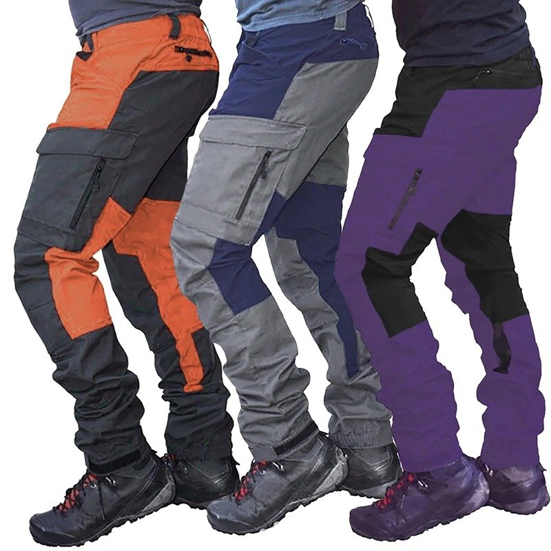 Pantalones de trabajo con múltiples bolsillos para hombre, ropa Deporte  unisex, informal, a la moda, con bloqueo de Color Impermeable – Tienda  Online