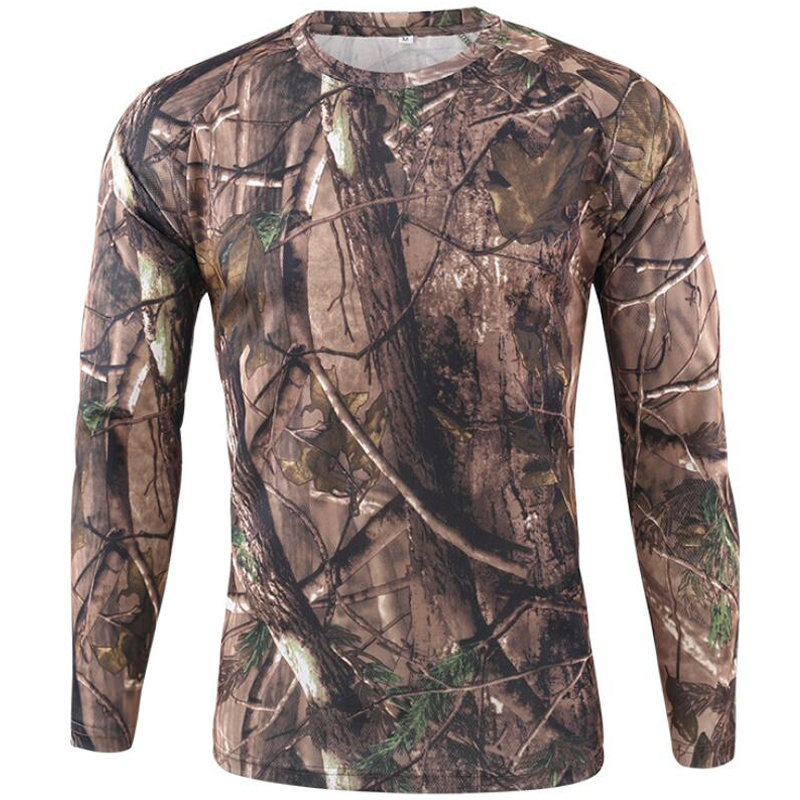 Camiseta de camuflaje para hombre, camisa de manga larga de secado rápido, transpirable, para deportes al aire libre, camisetas militares tácticas de combate del ejército