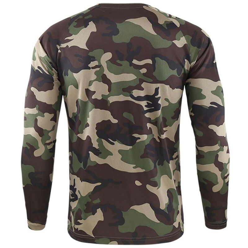 Camiseta de camuflaje para hombre, camisa de manga larga de secado rápido, transpirable, para deportes al aire libre, camisetas militares tácticas de combate del ejército Camiseta de camuflaje para hombre, camisa de manga larga de secado rápido, transpirable, para deportes al aire libre, camisetas militares tácticas de combate del ejército