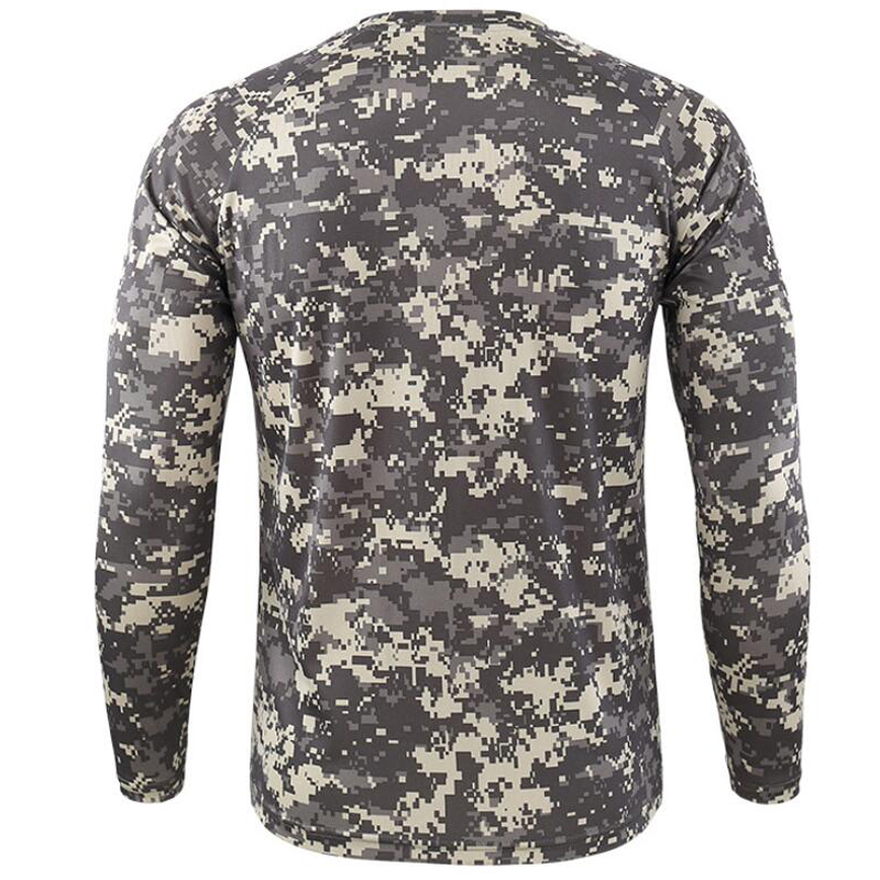 Camiseta de camuflaje para hombre, camisa de manga larga de secado rápido, transpirable, para deportes al aire libre, camisetas militares tácticas de combate del ejército Camiseta de camuflaje para hombre, camisa de manga larga de secado rápido, transpirable, para deportes al aire libre, camisetas militares tácticas de combate del ejército