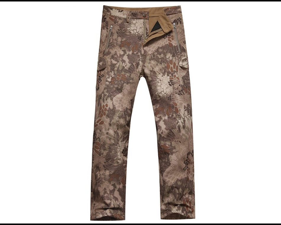 TAD-Pantalones impermeables de piel de tiburón para hombre, calzas de lana para exteriores, senderismo, escalada, Camuflaje CS, caza, ejército militar