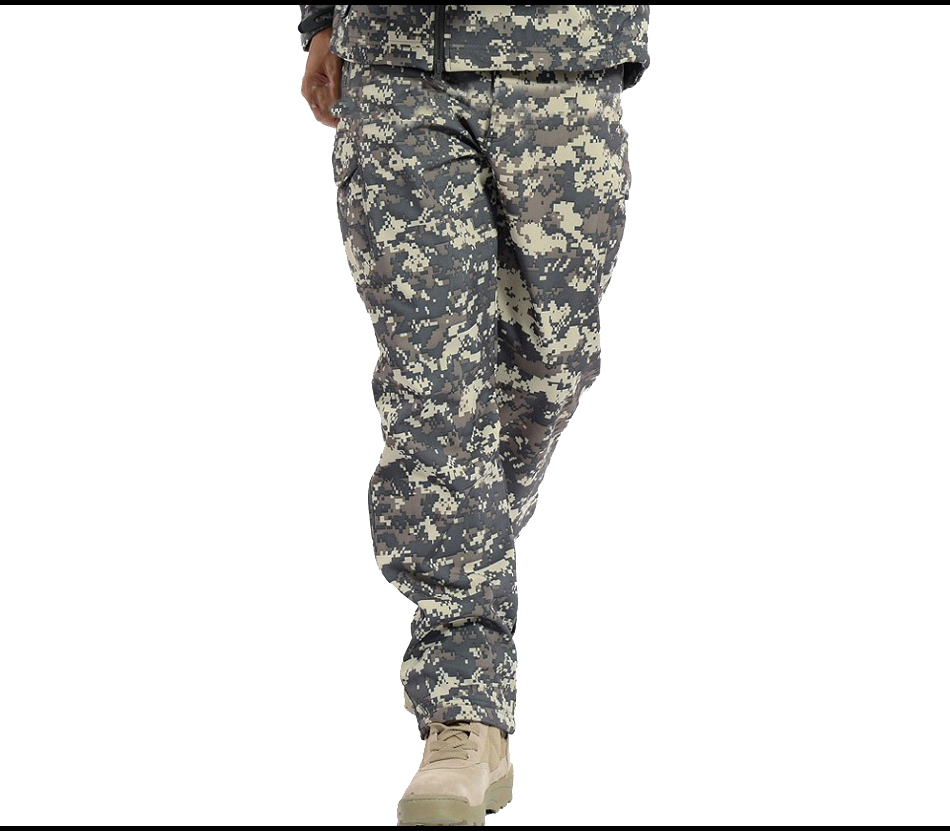 TAD-Pantalones impermeables de piel de tiburón para hombre, calzas de lana para exteriores, senderismo, escalada, Camuflaje CS, caza, ejército militar