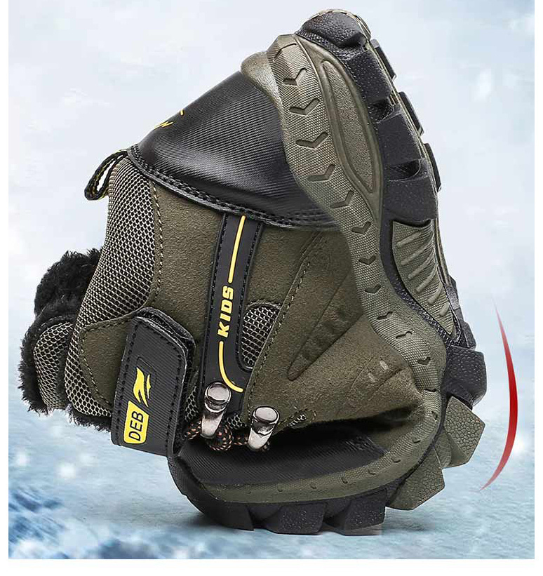 Zapatos deportivos de senderismo para niños, zapatillas de Trekking antideslizantes, calzado para escalar, cálidas, de piel, para Otoño e Invierno