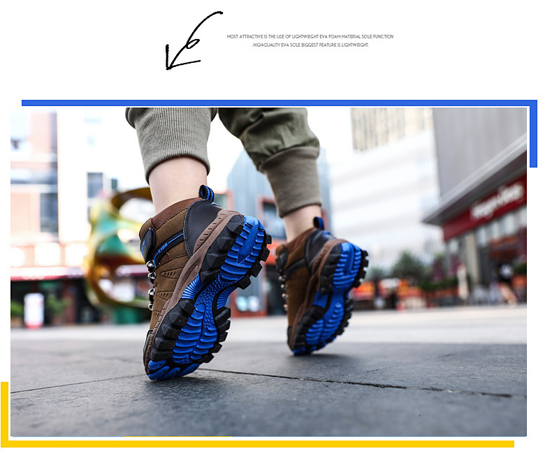 Zapatos deportivos de senderismo para niños, zapatillas de Trekking antideslizantes, calzado para escalar, cálidas, de piel, para Otoño e Invierno
