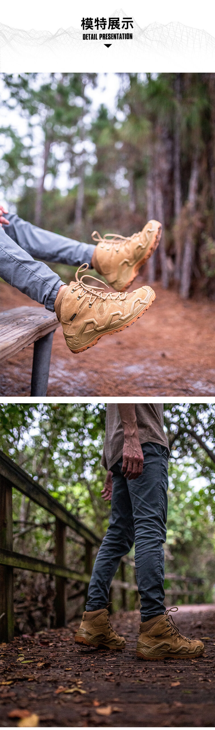 ROCKROOSTER-zapatos de senderismo para hombre, botas de caza impermeables, botines militares de combate en el desierto, zapatillas de cuero de montaña