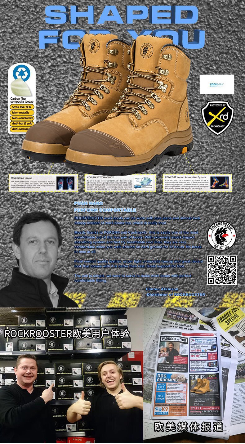 ROCKROOSTER-zapatos de senderismo para hombre, botas de caza impermeables, zapatos de seguridad de cuero, botines tácticos, botas militares Martin, zapatillas